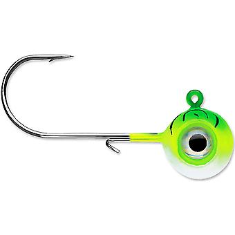 VMC Neon Moon Eye 1/8 Oz. 3D Holographic Jig - 4 Pack - Green Fire UV