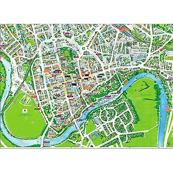 Stadtbilder Stadtplan von Chester 400 Stück Puzzle 470 x 320 mm (Hpy)