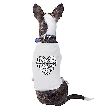 Coeur Spider Web blanc petite chemise pour animaux Costumes d’Halloween pour animaux de compagnie
